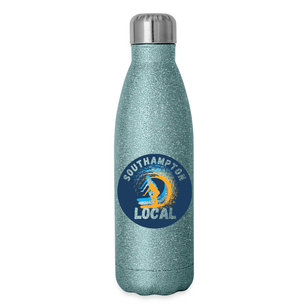Insulated Stainless Steel Water Bottle - turquoise glitter