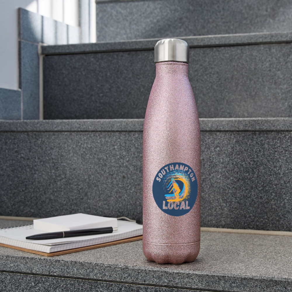 Insulated Stainless Steel Water Bottle - pink glitter