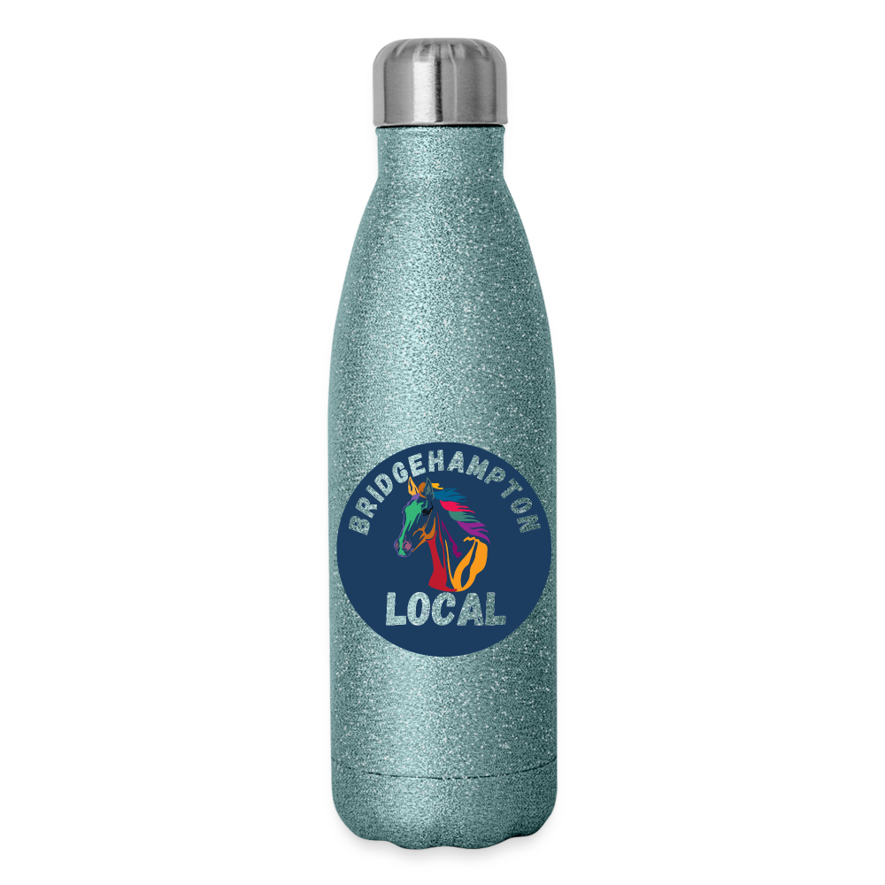 Insulated Stainless Steel Water Bottle - turquoise glitter